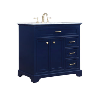 36 inch Single bathroom vanity in Blue