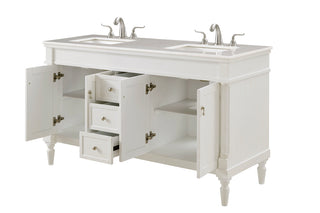 60 In. Single Bathroom Vanity Set In Antique White