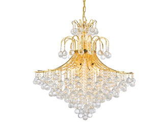 Toureg 15 light Gold Chandelier Clear Royal Cut Crystal