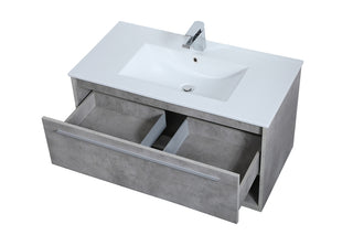 36 inch  Single Bathroom Floating Vanity in Concrete Grey