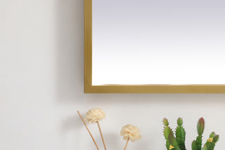 Pier 30x30 inch LED mirror with adjustable color temperature 3000K/4200K/6400K in brass