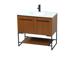 36 inch Single bathroom vanity in teak