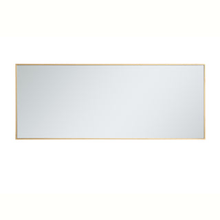 Metal frame rectangle mirror 24 inch in Brass