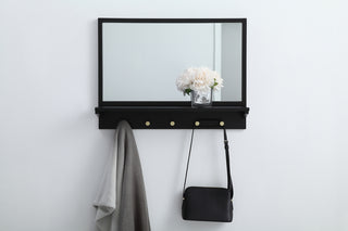 Entryway mirror with shelf  28 inch x 21 inch in black