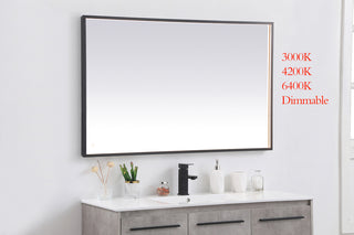 Pier 30x48 inch LED mirror with adjustable color temperature 3000K/4200K/6400K in black