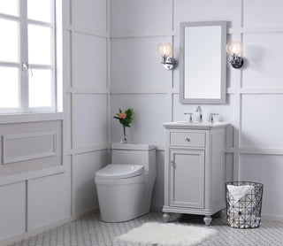 19 inch Single Bathroom vanity in light grey with ivory white engineered marble