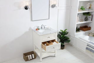 24 in. Single bathroom vanity set in White