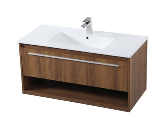 40 inch  Single Bathroom Floating Vanity in Walnut Brown