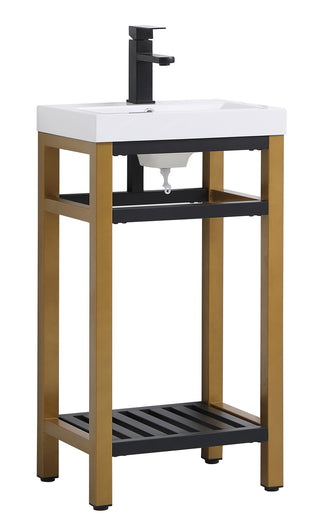 18 inch Single Bathroom Metal Vanity in Golden Black