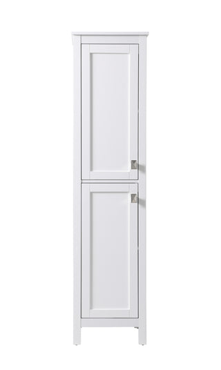 16 Inch Wide Bathroom Linen Storage Freestanding Cabinet In White