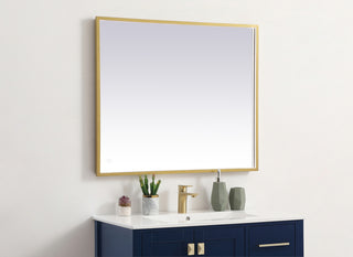 Pier 30x36 inch LED mirror with adjustable color temperature 3000K/4200K/6400K in brass