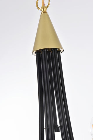 Cohen 36 inch pendant in black and brass