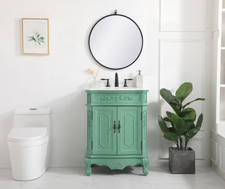 27 inch Single bathroom vanity in vintage mint