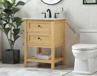 24 inch Single bathroom vanity in natural wood