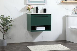 24 inch Single bathroom vanity in green