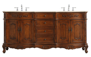 72 inch Double Bathroom Vanity in Teak