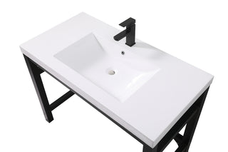 42 inch ADA compliant Single bathroom metal vanity in black