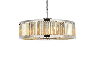 Chelsea 10 light polished nickel Chandelier Golden Teak (Smoky) Royal Cut Crystal