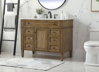 42 inch Single bathroom vanity in driftwood