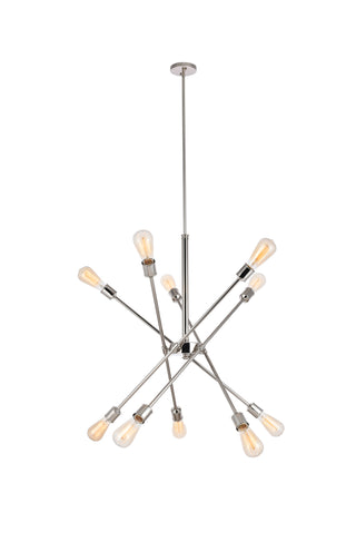 Axel 10 Lights polished Nickel Pendant