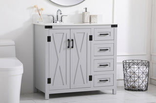36 inch bathroom Vanity in Grey with Backsplash