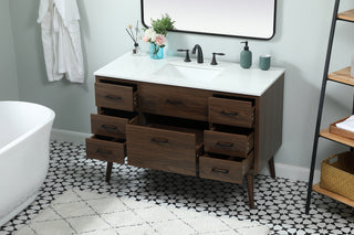 48 inch Single bathroom vanity in walnut