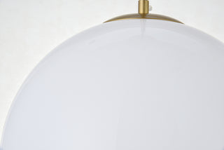 Baxter 1 Light Brass Pendant With Frosted White Glass