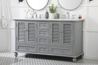 60 inch double bathroom vanity in grey