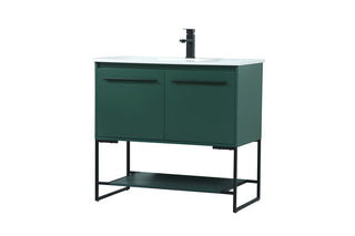 36 inch Single bathroom vanity in green