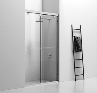 Semi-frameless shower door 48 x 76 Brushed Nickel