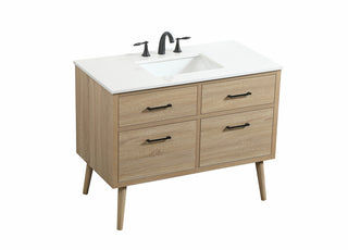 42 inch Single bathroom vanity in mango wood