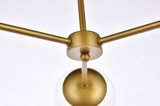 Briggs 26 inch flush mount in brass with clear shade