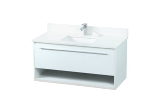 40 inch Single bathroom vanity in white with backsplash