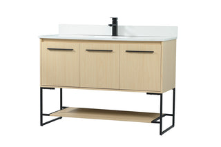 48 inch Single bathroom vanity in maple with backsplash