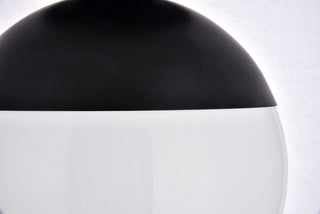 Eclipse 1 Light Black Flush Mount With Frosted White Glass