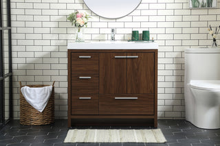 36 inch Single bathroom vanity in Walnut