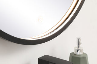 Pier 24 inch LED mirror with adjustable color temperature 3000K/4200K/6400K in black