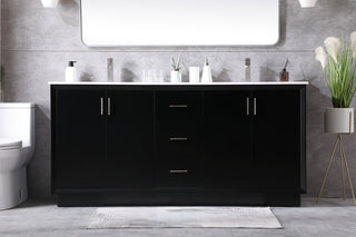 72 Inch Double Bathroom Vanity In Black