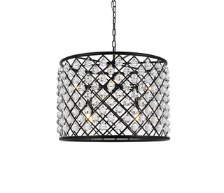 Madison 8 light Matte Black Chandelier Clear Royal Cut Crystal