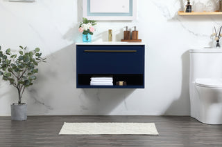 30 inch Single bathroom vanity in blue