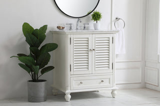 30 inch Single Bathroom Vanity in Antique White