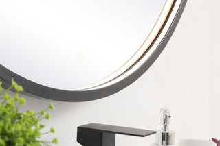 Pier 36 inch LED mirror with adjustable color temperature 3000K/4200K/6400K in black