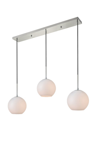 Baxter 3 Lights Chrome Pendant With Frosted White Glass