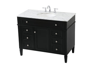 42 inch Single bathroom vanity in black