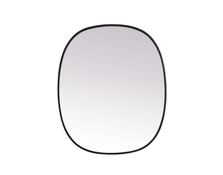 Metal Frame Oval Mirror 30x36 Inch in Black