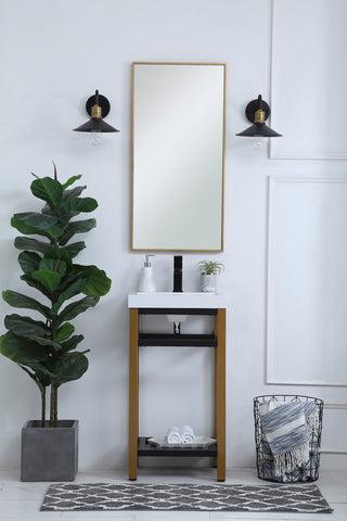 18 inch Single Bathroom Metal Vanity in Golden Black