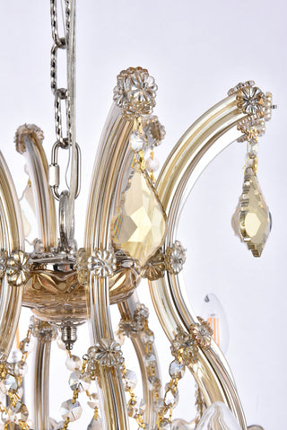 Maria Theresa 9 light Golden Teak Chandelier Golden Teak (Smoky) Royal Cut Crystal