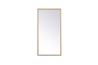 Metal frame rectangle mirror 14x28 inch in brass