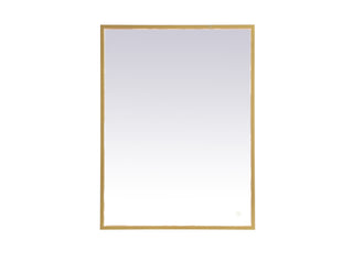 Pier 27x36 inch LED mirror with adjustable color temperature 3000K/4200K/6400K in brass