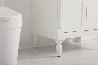 30 inch Single Bathroom vanity in Antique White with ivory white engineered marble